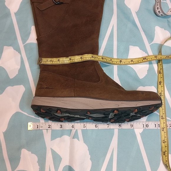 Eddie Bauer Lodge Fur trim Lined Snow Winter boot WATERPROOF LEATHER w7.5 AS NEW - Picture 16 of 16